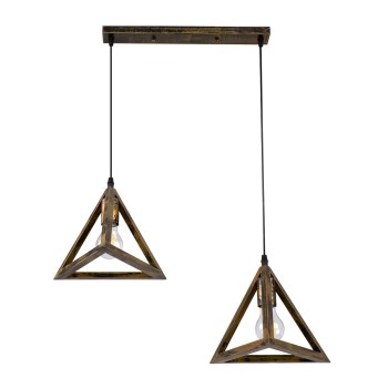 GLOBOSTAR® TRIANGLE 00614 Μοντέρνο Κρεμαστό Φωτιστικό Οροφής με Ντουί 2 x E27 AC 220-240V IP20 - Μπρούτζινο - Μ60 x Π22 x Y130cm GLOBOSTAR® TRIANGLE 00614 Μοντέρνο Κρεμαστό Φωτιστικό Οροφής με Ντουί 2 x E27 AC 220-240V IP20 - Μπρούτζινο - Μ60 x Π22 x Y130cm