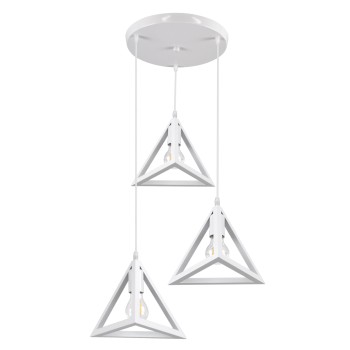 GLOBOSTAR® TRIANGLE 00617 Μοντέρνο Κρεμαστό Φωτιστικό Οροφής με Ντουί 3 x E27 AC 220-240V IP20 - Λευκό - Μ49 x Π49 x Y130cm GLOBOSTAR® TRIANGLE 00617 Μοντέρνο Κρεμαστό Φωτιστικό Οροφής με Ντουί 3 x E27 AC 220-240V IP20 - Λευκό - Μ49 x Π49 x Y130cm