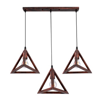 GLOBOSTAR® TRIANGLE 00623 Μοντέρνο Κρεμαστό Φωτιστικό Οροφής με Ντουί 3 x E27 AC 220-240V IP20 - Χάλκινο - Μ70 x Π22 x Y130cm GLOBOSTAR® TRIANGLE 00623 Μοντέρνο Κρεμαστό Φωτιστικό Οροφής με Ντουί 3 x E27 AC 220-240V IP20 - Χάλκινο - Μ70 x Π22 x Y130cm