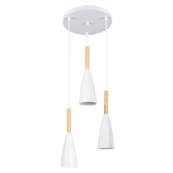 GLOBOSTAR® DILLON 00627 Μοντέρνο Κρεμαστό Φωτιστικό Οροφής με Ντουί 3 x E27 AC 220-240V IP20 - Λευκό & Μπεζ - Μ26 x Π26 x Υ130cm GLOBOSTAR® DILLON 00627 Μοντέρνο Κρεμαστό Φωτιστικό Οροφής με Ντουί 3 x E27 AC 220-240V IP20 - Λευκό & Μπεζ - Μ26 x Π26 x Υ130cm