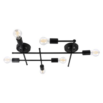 GLOBOSTAR® PIPING 00664-1 Vintage Φωτιστικό Οροφής με Ντουί 6 x E27 AC 220-240V IP20 - Μαύρο - Μ66 x Π9.5 x Υ49cm GLOBOSTAR® PIPING 00664-1 Vintage Φωτιστικό Οροφής με Ντουί 6 x E27 AC 220-240V IP20 - Μαύρο - Μ66 x Π9.5 x Υ49cm