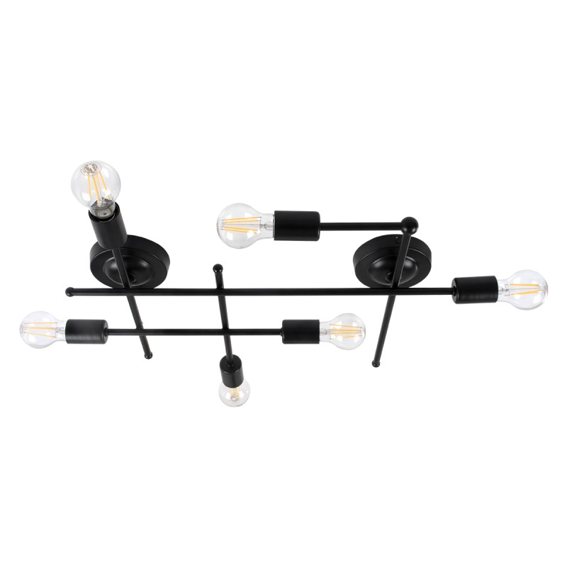 GLOBOSTAR® PIPING 00664-1 Vintage Φωτιστικό Οροφής με Ντουί 6 x E27 AC 220-240V IP20 - Μαύρο - Μ66 x Π9.5 x Υ49cm GLOBOSTAR® PIPING 00664-1 Vintage Φωτιστικό Οροφής με Ντουί 6 x E27 AC 220-240V IP20 - Μαύρο - Μ66 x Π9.5 x Υ49cm