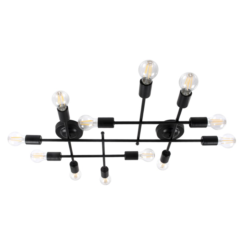 GLOBOSTAR® PIPING 00667-1 Vintage Φωτιστικό Οροφής με Ντουί 12 x E27 AC 220-240V IP20 - Μαύρο - Μ78.5 x Π9.5 x Υ64cm GLOBOSTAR® PIPING 00667-1 Vintage Φωτιστικό Οροφής με Ντουί 12 x E27 AC 220-240V IP20 - Μαύρο - Μ78.5 x Π9.5 x Υ64cm