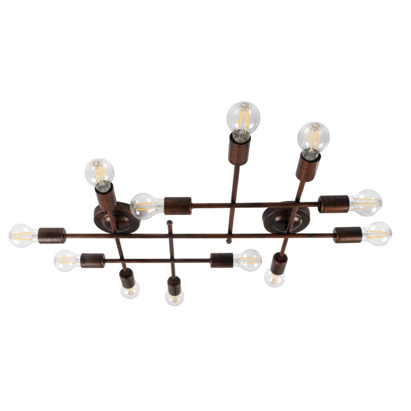 GLOBOSTAR® PIPING 00668-1 Vintage Φωτιστικό Οροφής με Ντουί 12 x E27 AC 220-240V IP20 - Χάλκινο - Μ78.5 x Π9.5 x Υ64cm GLOBOSTAR® PIPING 00668-1 Vintage Φωτιστικό Οροφής με Ντουί 12 x E27 AC 220-240V IP20 - Χάλκινο - Μ78.5 x Π9.5 x Υ64cm