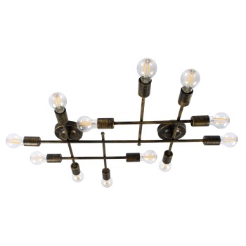 GLOBOSTAR® PIPING 00669-1 Vintage Φωτιστικό Οροφής με Ντουί 12 x E27 AC 220-240V IP20 - Μπρούτζινο - Μ78.5 x Π9.5 x Υ64cm GLOBOSTAR® PIPING 00669-1 Vintage Φωτιστικό Οροφής με Ντουί 12 x E27 AC 220-240V IP20 - Μπρούτζινο - Μ78.5 x Π9.5 x Υ64cm