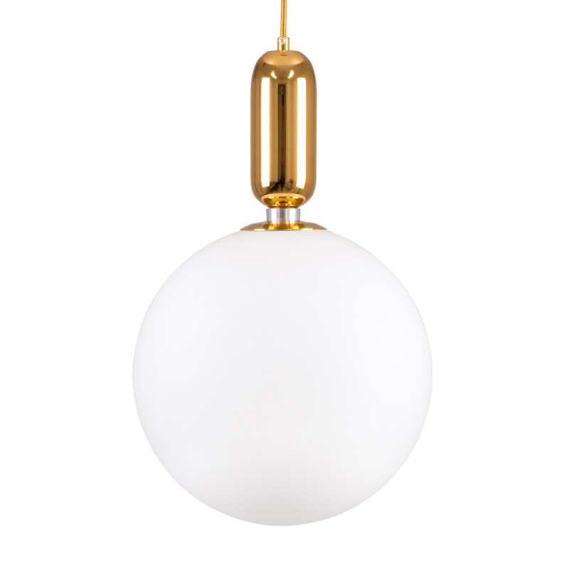 GLOBOSTAR® MAVERICK 00940 Μοντέρνο Κρεμαστό Φωτιστικό Οροφής με Ντουί 1 x E27 AC 220-240V IP20 - Χρυσό & Λευκό - Μ30 x Π30 x Υ48cm