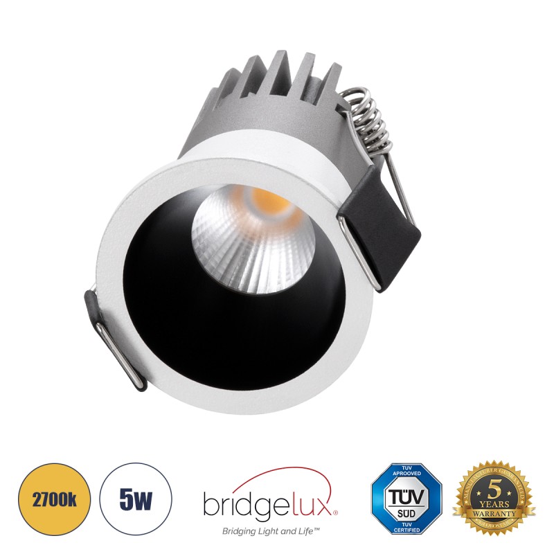 GLOBOSTAR® MICRO-S 60235 Χωνευτό Downlight Σποτ LED 5W 625lm 38° AC 220-240V IP20 Θερμό Λευκό 2700K - Bridgelux COB Chip & TÜV SÜD Driver - Λευκό & Μαύρο Ματ - Μ4 x Π4 x Υ5.9cm / Q3.5cm - 5 Χρόνια Εγγύηση GLOBOSTAR® MICRO-S 60235 Χωνευτό Downlight Σποτ LED 5W 625lm 38° AC 220-240V IP20 Θερμό Λευκό 2700K - Bridgelux COB Chip & TÜV SÜD Driver - Λευκό & Μαύρο Ματ - Μ4 x Π4 x Υ5.9cm / Q3.5cm - 5 Χρόνια Εγγύηση