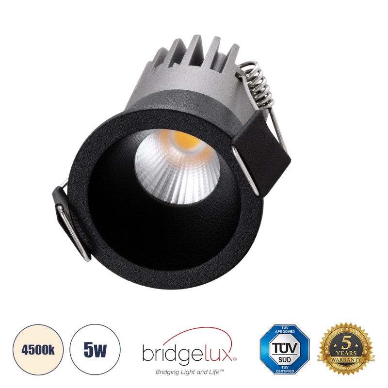 GLOBOSTAR® MICRO-S 60238 Χωνευτό Downlight Σποτ LED 5W 650lm 38° AC 220-240V IP20 Φυσικό Λευκό 4500K - Bridgelux COB Chip & TÜV SÜD Driver - Μαύρο Ματ - Μ4 x Π4 x Υ5.9cm / Q3.5cm - 5 Χρόνια Εγγύηση GLOBOSTAR® MICRO-S 60238 Χωνευτό Downlight Σποτ LED 5W 650lm 38° AC 220-240V IP20 Φυσικό Λευκό 4500K - Bridgelux COB Chip & TÜV SÜD Driver - Μαύρο Ματ - Μ4 x Π4 x Υ5.9cm / Q3.5cm - 5 Χρόνια Εγγύηση
