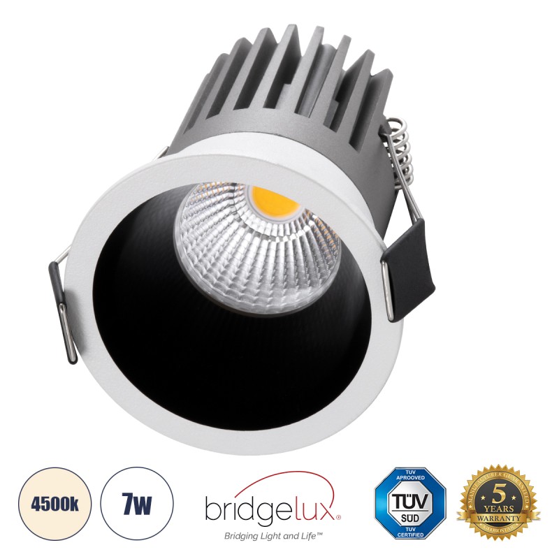 GLOBOSTAR® MICRO-B 60240 Χωνευτό Downlight Σποτ LED 7W 910lm 38° AC 220-240V IP20 Φυσικό Λευκό 4500K - Bridgelux COB Chip & TÜV SÜD Driver - Λευκό & Μαύρο Ματ - Μ6 x Π6 x Υ7.8cm / Q5cm - 5 Χρόνια Εγγύηση GLOBOSTAR® MICRO-B 60240 Χωνευτό Downlight Σποτ LED 7W 910lm 38° AC 220-240V IP20 Φυσικό Λευκό 4500K - Bridgelux COB Chip & TÜV SÜD Driver - Λευκό & Μαύρο Ματ - Μ6 x Π6 x Υ7.8cm / Q5cm - 5 Χρόνια Εγγύηση