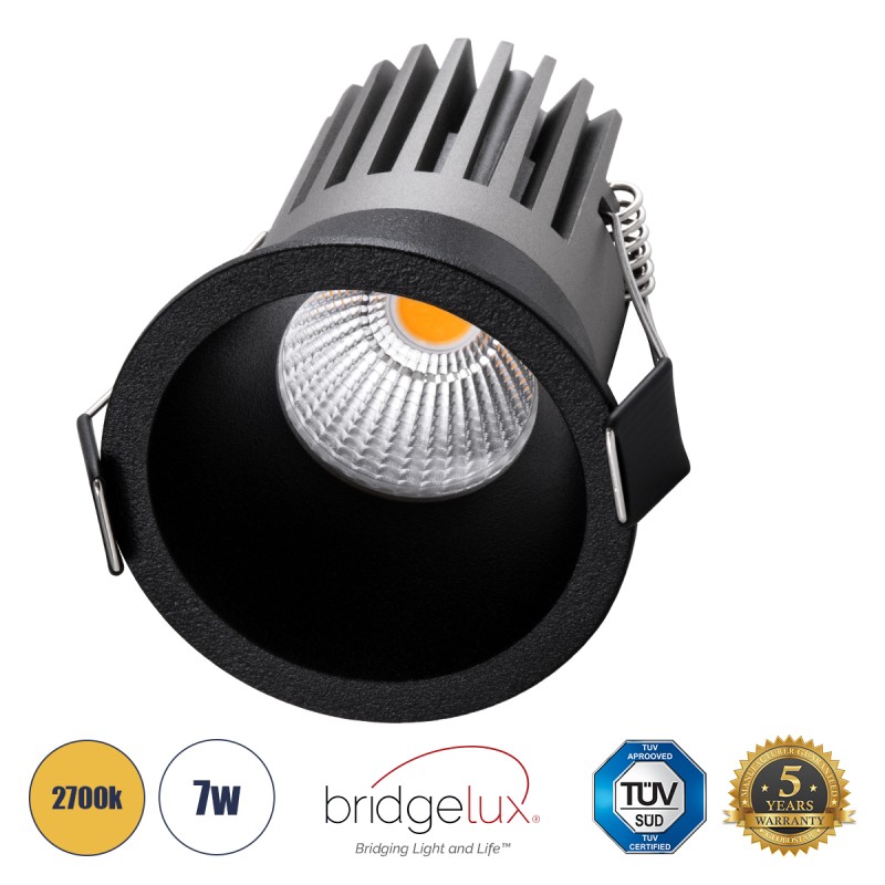 GLOBOSTAR® MICRO-B 60245 Χωνευτό Downlight Σποτ LED 7W 875lm 38° AC 220-240V IP20 Θερμό Λευκό 2700K - Bridgelux COB Chip & TÜV SÜD Driver - Μαύρο Ματ - Μ6 x Π6 x Υ7.8cm / Q5cm - 5 Χρόνια Εγγύηση GLOBOSTAR® MICRO-B 60245 Χωνευτό Downlight Σποτ LED 7W 875lm 38° AC 220-240V IP20 Θερμό Λευκό 2700K - Bridgelux COB Chip & TÜV SÜD Driver - Μαύρο Ματ - Μ6 x Π6 x Υ7.8cm / Q5cm - 5 Χρόνια Εγγύηση