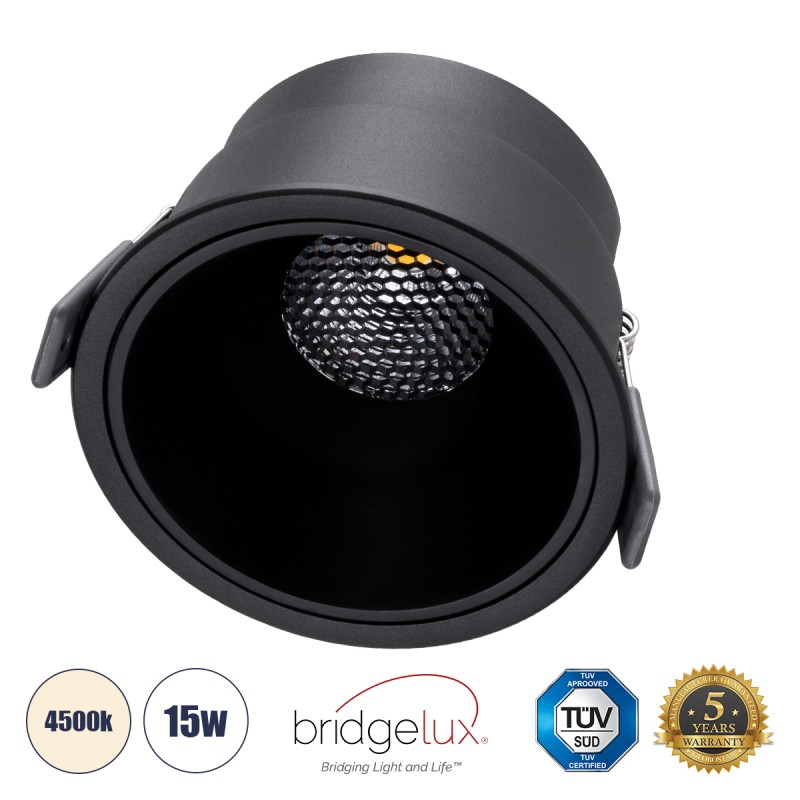 GLOBOSTAR® PLUTO-B 60262 Χωνευτό Downlight Σποτ με Honeycomb Anti Glare Reflector LED 15W 1950lm 38° AC 220-240V IP20 Φυσικό Λευκό 4500K - Bridgelux COB Chip & TÜV SÜD Driver - Μαύρο Ματ - Μ10.4 x Π10.4 x Υ6.5cm / Q9.5cm - 5 Χρόνια Εγγύηση GLOBOSTAR® PLUTO-B 60262 Χωνευτό Downlight Σποτ με Honeycomb Anti Glare Reflector LED 15W 1950lm 38° AC 220-240V IP20 Φυσικό Λευκό 4500K - Bridgelux COB Chip & TÜV SÜD Driver - Μαύρο Ματ - Μ10.4 x Π10.4 x Υ6.5cm / Q9.5cm - 5 Χρόνια Εγγύηση