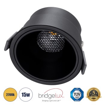 GLOBOSTAR® PLUTO-B 60263 Χωνευτό Downlight Σποτ με Honeycomb Anti Glare Reflector LED 15W 1875lm 38° AC 220-240V IP20 Θερμό Λευκό 2700K - Bridgelux COB Chip & TÜV SÜD Driver - Μαύρο Ματ - Μ10.4 x Π10.4 x Υ6.5cm / Q9.5cm - 5 Χρόνια Εγγύηση GLOBOSTAR® PLUTO-B 60263 Χωνευτό Downlight Σποτ με Honeycomb Anti Glare Reflector LED 15W 1875lm 38° AC 220-240V IP20 Θερμό Λευκό 2700K - Bridgelux COB Chip & TÜV SÜD Driver - Μαύρο Ματ - Μ10.4 x Π10.4 x Υ6.5cm / Q9.5cm - 5 Χρόνια Εγγύηση