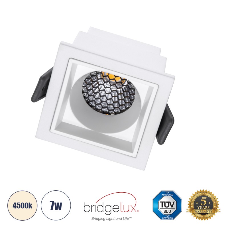 GLOBOSTAR® PLUTO-S 60266 Χωνευτό Downlight Σποτ με Honeycomb Anti Glare Reflector LED 7W 910lm 38° AC 220-240V IP20 Φυσικό Λευκό 4500K - Bridgelux COB Chip & TÜV SÜD Driver - Λευκό Ματ - Μ6.4 x Π6.4 x Υ4.9cm / Q5.5 x 5.5cm - 5 Χρόνια Εγγύηση GLOBOSTAR® PLUTO-S 60266 Χωνευτό Downlight Σποτ με Honeycomb Anti Glare Reflector LED 7W 910lm 38° AC 220-240V IP20 Φυσικό Λευκό 4500K - Bridgelux COB Chip & TÜV SÜD Driver - Λευκό Ματ - Μ6.4 x Π6.4 x Υ4.9cm / Q5.5 x 5.5cm - 5 Χρόνια Εγγύηση