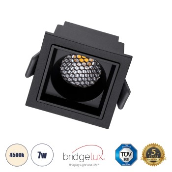 GLOBOSTAR® PLUTO-S 60268 Χωνευτό Downlight Σποτ με Honeycomb Anti Glare Reflector LED 7W 910lm 38° AC 220-240V IP20 Φυσικό Λευκό 4500K - Bridgelux COB Chip & TÜV SÜD Driver - Μαύρο Ματ - Μ6.4 x Π6.4 x Υ4.9cm / Q5.5 x 5.5cm - 5 Χρόνια Εγγύηση GLOBOSTAR® PLUTO-S 60268 Χωνευτό Downlight Σποτ με Honeycomb Anti Glare Reflector LED 7W 910lm 38° AC 220-240V IP20 Φυσικό Λευκό 4500K - Bridgelux COB Chip & TÜV SÜD Driver - Μαύρο Ματ - Μ6.4 x Π6.4 x Υ4.9cm / Q5.5 x 5.5cm - 5 Χρόνια Εγγύηση