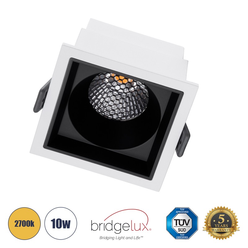 GLOBOSTAR® PLUTO-M 60271 Χωνευτό Downlight Σποτ με Honeycomb Anti Glare Reflector LED 10W 1250lm 38° AC 220-240V IP20 Θερμό Λευκό 2700K - Bridgelux COB Chip & TÜV SÜD Driver - Λευκό & Μαύρο Ματ - Μ8.4 x Π8.4 x Υ5.9cm / Q7.5 x 7.5cm - 5 Χρόνια Εγγύ GLOBOSTAR® PLUTO-M 60271 Χωνευτό Downlight Σποτ με Honeycomb Anti Glare Reflector LED 10W 1250lm 38° AC 220-240V IP20 Θερμό Λευκό 2700K - Bridgelux COB Chip & TÜV SÜD Driver - Λευκό & Μαύρο Ματ - Μ8.4 x Π8.4 x Υ5.9cm / Q7.5 x 7.5cm - 5 Χρόνια Εγγύ