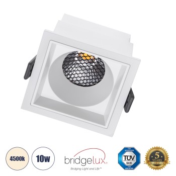GLOBOSTAR® PLUTO-M 60272 Χωνευτό Downlight Σποτ με Honeycomb Anti Glare Reflector LED 10W 1300lm 38° AC 220-240V IP20 Φυσικό Λευκό 4500K - Bridgelux COB Chip & TÜV SÜD Driver - Λευκό Ματ - Μ8.4 x Π8.4 x Υ5.9cm / Q7.5 x 7.5cm - 5 Χρόνια Εγγύηση GLOBOSTAR® PLUTO-M 60272 Χωνευτό Downlight Σποτ με Honeycomb Anti Glare Reflector LED 10W 1300lm 38° AC 220-240V IP20 Φυσικό Λευκό 4500K - Bridgelux COB Chip & TÜV SÜD Driver - Λευκό Ματ - Μ8.4 x Π8.4 x Υ5.9cm / Q7.5 x 7.5cm - 5 Χρόνια Εγγύηση