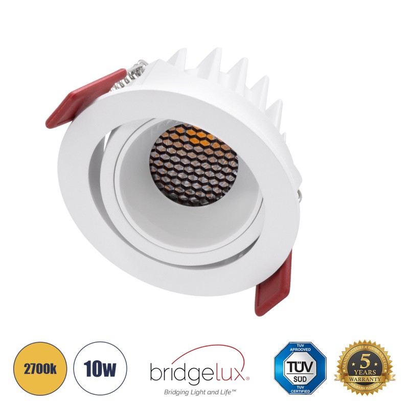 GLOBOSTAR® LEO-R 60285 Χωνευτό Κινούμενο Downlight Σποτ με Honeycomb Anti Glare Reflector LED 10W 1250lm 38° AC 220-240V IP20 Θερμό Λευκό 2700K - Bridgelux COB Chip & TÜV SÜD Driver - Λευκό Ματ - Μ8.5 x Π8.5 x Υ6.6cm / Q7.5cm - 5 Χρόνια Εγγύηση GLOBOSTAR® LEO-R 60285 Χωνευτό Κινούμενο Downlight Σποτ με Honeycomb Anti Glare Reflector LED 10W 1250lm 38° AC 220-240V IP20 Θερμό Λευκό 2700K - Bridgelux COB Chip & TÜV SÜD Driver - Λευκό Ματ - Μ8.5 x Π8.5 x Υ6.6cm / Q7.5cm - 5 Χρόνια Εγγύηση