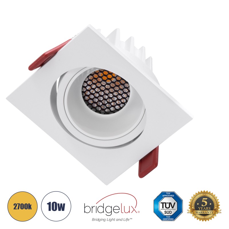 GLOBOSTAR® LEO-SQ 60291 Χωνευτό Κινούμενο Downlight Σποτ με Honeycomb Anti Glare Reflector LED 10W 1250lm 38° AC 220-240V IP20 Θερμό Λευκό 2700K - Bridgelux COB Chip & TÜV SÜD Driver - Λευκό Ματ - Μ8.5 x Π8.5 x Υ6.6cm / Q7.5 x 7.5cm - 5 Χρόνια Εγγύηση GLOBOSTAR® LEO-SQ 60291 Χωνευτό Κινούμενο Downlight Σποτ με Honeycomb Anti Glare Reflector LED 10W 1250lm 38° AC 220-240V IP20 Θερμό Λευκό 2700K - Bridgelux COB Chip & TÜV SÜD Driver - Λευκό Ματ - Μ8.5 x Π8.5 x Υ6.6cm / Q7.5 x 7.5cm - 5 Χρόνια Εγγύηση