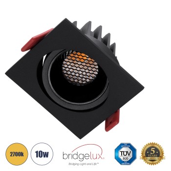 GLOBOSTAR® LEO-SQ 60293 Χωνευτό Κινούμενο Downlight Σποτ με Honeycomb Anti Glare Reflector LED 10W 1250lm 38° AC 220-240V IP20 Θερμό Λευκό 2700K - Bridgelux COB Chip & TÜV SÜD Driver - Μαύρο Ματ - Μ8.5 x Π8.5 x Υ6.6cm / Q7.5 x 7.5cm - 5 Χρόνια Εγγύηση GLOBOSTAR® LEO-SQ 60293 Χωνευτό Κινούμενο Downlight Σποτ με Honeycomb Anti Glare Reflector LED 10W 1250lm 38° AC 220-240V IP20 Θερμό Λευκό 2700K - Bridgelux COB Chip & TÜV SÜD Driver - Μαύρο Ματ - Μ8.5 x Π8.5 x Υ6.6cm / Q7.5 x 7.5cm - 5 Χρόνια Εγγύηση