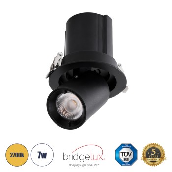 GLOBOSTAR® VIRGO-S 60305 Χωνευτό Κινούμενο Downlight Σποτ LED 7W 875lm 36° AC 220-240V IP20 Θερμό Λευκό 2700K - Bridgelux COB Chip & TÜV SÜD Driver - Μαύρο Ματ - Μ9 x Π9 x Υ9cm / Q7.8cm - 5 Χρόνια Εγγύηση GLOBOSTAR® VIRGO-S 60305 Χωνευτό Κινούμενο Downlight Σποτ LED 7W 875lm 36° AC 220-240V IP20 Θερμό Λευκό 2700K - Bridgelux COB Chip & TÜV SÜD Driver - Μαύρο Ματ - Μ9 x Π9 x Υ9cm / Q7.8cm - 5 Χρόνια Εγγύηση