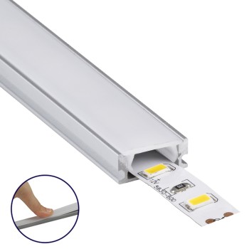 GLOBOSTAR® ALP-LINEAR SURFABO 70805-1M Επιφανειακό Προφίλ Αλουμινίου με Λευκό Γαλακτερό Πατητό Κάλυμμα για Ταινίες LED IP20 - Ασημί & Λευκό - Μ100 x Π1.6 x Υ0.7cm GLOBOSTAR® ALP-LINEAR SURFABO 70805-1M Επιφανειακό Προφίλ Αλουμινίου με Λευκό Γαλακτερό Πατητό Κάλυμμα για Ταινίες LED IP20 - Ασημί & Λευκό - Μ100 x Π1.6 x Υ0.7cm