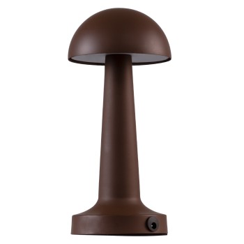 GloboStar® COCO 76513 Επαναφορτιζόμενο Επιτραπέζιο Φωτιστικό Πορτατίφ LED 1.5W 105lm 120° DC 5V IP44 Θερμό Λευκό 2700K Dimmable Καφέ Αλουμίνιο - Μ10 x Π10 x Υ22cm - 2 Xρόνια Εγγύηση