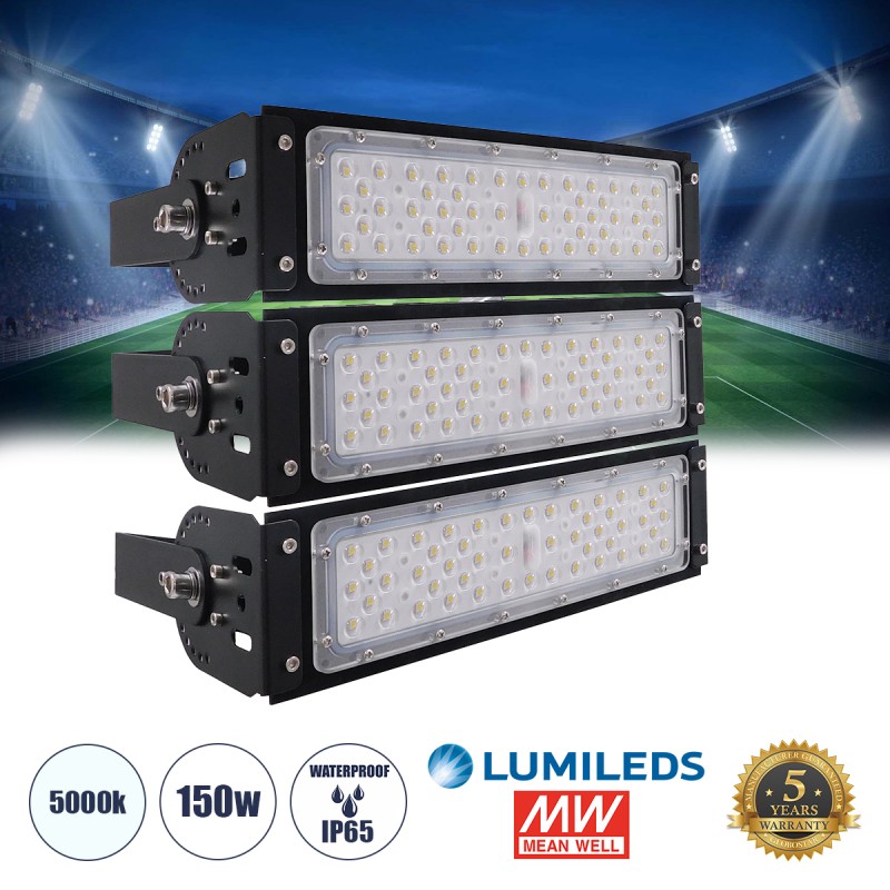 GLOBOSTAR® GOLIATH 90100-3 Προβολέας για Γήπεδα Tennis & Ποδοσφαίρου 5x5 LED 150W 22500lm 75°x135° SDCM<5 Fish Eye Lens AC 220-240V Αδιάβροχο IP65 IK08 Φυσικό Λευκό 5000K - Lumileds SMD Chip & Mean Well Driver - Μαύρο Ματ - Μ32 x Π12 x Υ27cm -  GLOBOSTAR® GOLIATH 90100-3 Προβολέας για Γήπεδα Tennis & Ποδοσφαίρου 5x5 LED 150W 22500lm 75°x135° SDCM<5 Fish Eye Lens AC 220-240V Αδιάβροχο IP65 IK08 Φυσικό Λευκό 5000K - Lumileds SMD Chip & Mean Well Driver - Μαύρο Ματ - Μ32 x Π12 x Υ27cm -