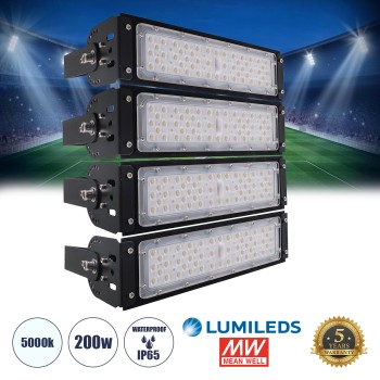 GLOBOSTAR® GOLIATH 90100-4 Προβολέας για Γήπεδα Tennis & Ποδοσφαίρου 5x5 LED 200W 30000lm 75°x135° SDCM<5 Fish Eye Lens AC 220-240V Αδιάβροχο IP65 IK08 Φυσικό Λευκό 5000K - Lumileds SMD Chip & Mean Well Driver - Μαύρο Ματ - Μ32 x Π12 x Υ36cm -  GLOBOSTAR® GOLIATH 90100-4 Προβολέας για Γήπεδα Tennis & Ποδοσφαίρου 5x5 LED 200W 30000lm 75°x135° SDCM<5 Fish Eye Lens AC 220-240V Αδιάβροχο IP65 IK08 Φυσικό Λευκό 5000K - Lumileds SMD Chip & Mean Well Driver - Μαύρο Ματ - Μ32 x Π12 x Υ36cm -