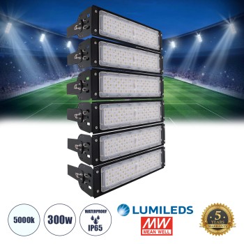 GLOBOSTAR® GOLIATH 90100-6 Προβολέας για Γήπεδα Tennis & Ποδοσφαίρου 5x5 LED 300W 45000lm 75°x135° SDCM<5 Fish Eye Lens AC 220-240V Αδιάβροχο IP65 IK08 Φυσικό Λευκό 5000K - Lumileds SMD Chip & Mean Well Driver - Μαύρο Ματ - Μ32 x Π12 x Υ54cm -  GLOBOSTAR® GOLIATH 90100-6 Προβολέας για Γήπεδα Tennis & Ποδοσφαίρου 5x5 LED 300W 45000lm 75°x135° SDCM<5 Fish Eye Lens AC 220-240V Αδιάβροχο IP65 IK08 Φυσικό Λευκό 5000K - Lumileds SMD Chip & Mean Well Driver - Μαύρο Ματ - Μ32 x Π12 x Υ54cm -