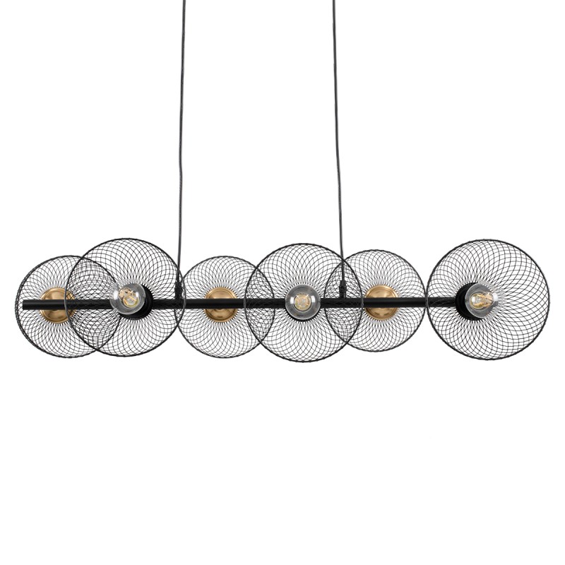 GLOBOSTAR® VERONA 00587 Μοντέρνο Κρεμαστό Φωτιστικό Οροφής με Ντουί 6 x E27 AC 220-240V IP20 - Μαύρο & Χρυσό - Μ100 x Π28 x Υ20cm GLOBOSTAR® VERONA 00587 Μοντέρνο Κρεμαστό Φωτιστικό Οροφής με Ντουί 6 x E27 AC 220-240V IP20 - Μαύρο & Χρυσό - Μ100 x Π28 x Υ20cm