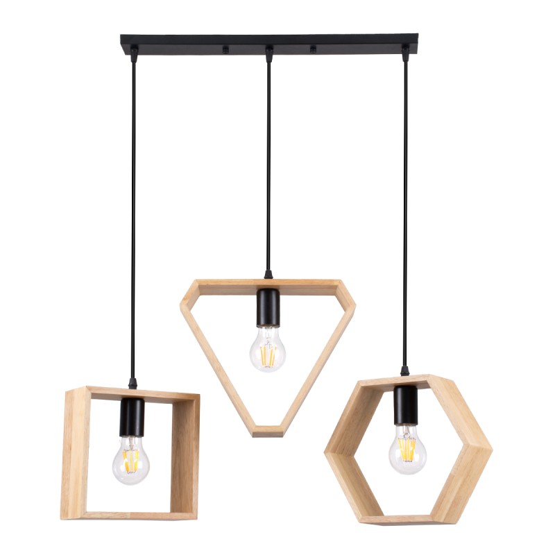 GLOBOSTAR® ELISE 00682 Μοντέρνο Κρεμαστό Φωτιστικό Οροφής με Ντουί 3 x E27 AC 220-240V IP20 - Μπεζ & Μαύρο - Μ76 x Π8 x Υ25cm GLOBOSTAR® ELISE 00682 Μοντέρνο Κρεμαστό Φωτιστικό Οροφής με Ντουί 3 x E27 AC 220-240V IP20 - Μπεζ & Μαύρο - Μ76 x Π8 x Υ25cm