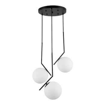 GLOBOSTAR® MONROE 00952 Μοντέρνο Κρεμαστό Φωτιστικό Οροφής με Ντουί 3 x E27 AC 220-240V IP20 - Μαύρο & Λευκό - Μ60 x Π60 x Υ50cm