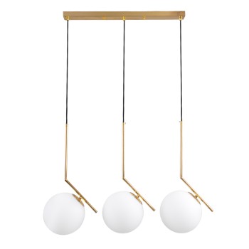 GLOBOSTAR® MONROE 00955 Μοντέρνο Κρεμαστό Φωτιστικό Οροφής με Ντουί 3 x E27 AC 220-240V IP20 - Χρυσό & Λευκό - Μ74 x Π25 x Υ50cm GLOBOSTAR® MONROE 00955 Μοντέρνο Κρεμαστό Φωτιστικό Οροφής με Ντουί 3 x E27 AC 220-240V IP20 - Χρυσό & Λευκό - Μ74 x Π25 x Υ50cm