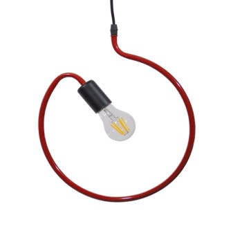GLOBOSTAR® LIBBY 01095-1 Παιδικό Κρεμαστό Φωτιστικό Οροφής με Ντουί 1 x E27 AC 220-240V IP20 - Κόκκινο - Μ28 x Π28 x Υ16cm