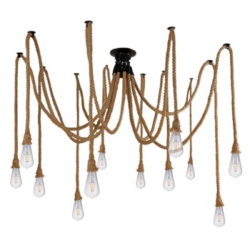 GLOBOSTAR® ATROX 01548 Vintage Κρεμαστό Φωτιστικό Οροφής με Ντουί 12 x E27 AC 220-240V IP20 - Μπεζ - Μ200 x Π200 x Υ100cm GLOBOSTAR® ATROX 01548 Vintage Κρεμαστό Φωτιστικό Οροφής με Ντουί 12 x E27 AC 220-240V IP20 - Μπεζ - Μ200 x Π200 x Υ100cm
