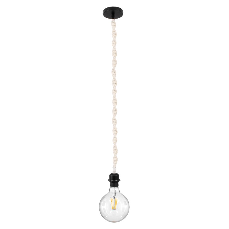 GLOBOSTAR® SHAQRA 36216 Μοντέρνο Κρεμαστό Φωτιστικό Οροφής με Ντουί 1 x E27 AC 220-240V IP20 - Μπεζ & Μαύρο - Μ4 x Π4 x Υ110cm GLOBOSTAR® SHAQRA 36216 Μοντέρνο Κρεμαστό Φωτιστικό Οροφής με Ντουί 1 x E27 AC 220-240V IP20 - Μπεζ & Μαύρο - Μ4 x Π4 x Υ110cm