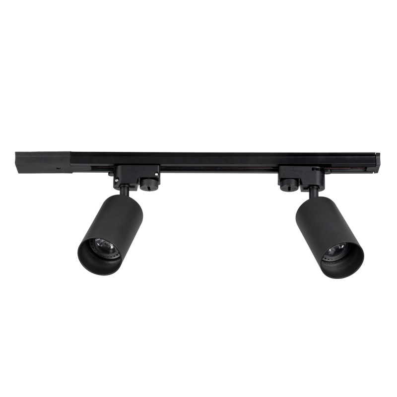 GLOBOSTAR® LEO 60354 Μοντέρνο Φωτιστικό Οροφής με Ντουί 2 x GU10 AC 220-240V IP20 - Μαύρο - Μ50.5 x Π6 x Υ20cm