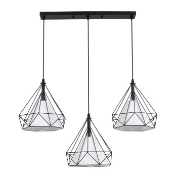 GLOBOSTAR® EIFFEL 61569 Vintage Κρεμαστό Φωτιστικό Οροφής με Ντουί 3 x E27 AC 220-240V IP20 - Μαύρο & Λευκό - Μ68 x Π25 x Υ130cm GLOBOSTAR® EIFFEL 61569 Vintage Κρεμαστό Φωτιστικό Οροφής με Ντουί 3 x E27 AC 220-240V IP20 - Μαύρο & Λευκό - Μ68 x Π25 x Υ130cm