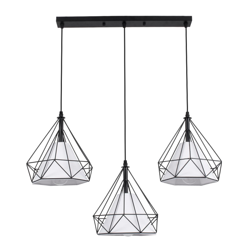 GLOBOSTAR® EIFFEL 61569 Vintage Κρεμαστό Φωτιστικό Οροφής με Ντουί 3 x E27 AC 220-240V IP20 - Μαύρο & Λευκό - Μ68 x Π25 x Υ130cm GLOBOSTAR® EIFFEL 61569 Vintage Κρεμαστό Φωτιστικό Οροφής με Ντουί 3 x E27 AC 220-240V IP20 - Μαύρο & Λευκό - Μ68 x Π25 x Υ130cm