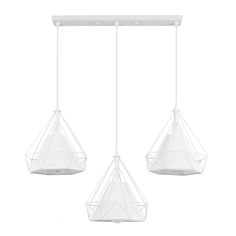 GLOBOSTAR® EIFFEL 61570 Vintage Κρεμαστό Φωτιστικό Οροφής με Ντουί 3 x E27 AC 220-240V IP20 - Λευκό - Μ68 x Π25 x Υ130cm GLOBOSTAR® EIFFEL 61570 Vintage Κρεμαστό Φωτιστικό Οροφής με Ντουί 3 x E27 AC 220-240V IP20 - Λευκό - Μ68 x Π25 x Υ130cm