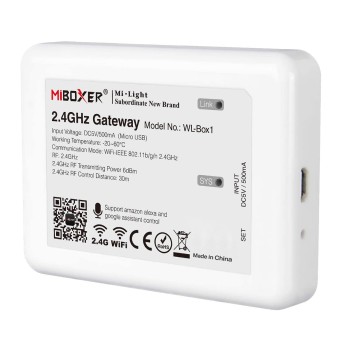 GloboStar® 73423 WL-Box1 Mi-BOXER Smart Bridge Gateway RF 2.4GHz to WiFi IEEE 802.11b/g/n DC 5V 500mA - IP20 - Μ9 x Π6.6 x Υ15cm - 5 Years Warranty GloboStar® 73423 WL-Box1 Mi-BOXER Smart Bridge Gateway RF 2.4GHz to WiFi IEEE 802.11b/g/n DC 5V 500mA - IP20 - Μ9 x Π6.6 x Υ15cm - 5 Years Warranty