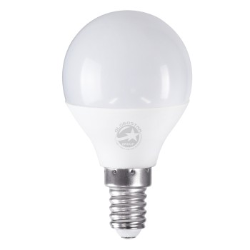 GLOBOSTAR® SPHERE 60012 Λάμπα E14 G45 LED 4W 400lm 260° AC 220-240V IP20 Ψυχρό Λευκό 6000K - Lumileds SMD Chip - Λευκό Γαλακτερό - Μ4.5 x Π4.5 x Υ7.8cm - 3 Χρόνια Εγγύηση
