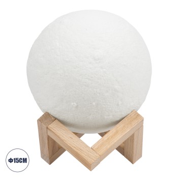 GloboStar® MOON 79605 Επιτραπέζιο Ανάγλυφο Διακοσμητικό Φωτιστικό Φ15cm 3D MOON LIGHT LED 3.7W DC 5V με Ενσωματωμένη Μπαταρία 500mAh Li-ion Επαναφορτιζόμενο - Καλώδιο Τροφοδοσίας USB και Διακόπτη Αφής CCT Θερμό Λευκό 3000K - Ψυχρό Λευκό 6000K Dimmable GloboStar® MOON 79605 Επιτραπέζιο Ανάγλυφο Διακοσμητικό Φωτιστικό Φ15cm 3D MOON LIGHT LED 3.7W DC 5V με Ενσωματωμένη Μπαταρία 500mAh Li-ion Επαναφορτιζόμενο - Καλώδιο Τροφοδοσίας USB και Διακόπτη Αφής CCT Θερμό Λευκό 3000K - Ψυχρό Λευκό 6000K Dimmable