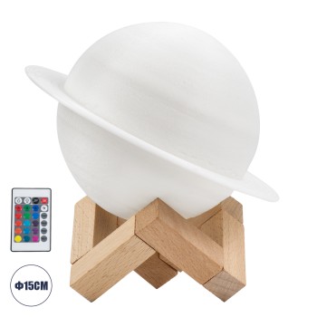 GloboStar® MOON 79608 Επιτραπέζιο Φωτιστικό Πορτατίφ LED 2W 120lm 360° DC 5V IP20 RGBW Dimmable Λευκό Πλαστικό με Μπεζ Ξύλο - Μ15 x Π15 x Υ13.5cm - 2 Xρόνια Εγγύηση GloboStar® MOON 79608 Επιτραπέζιο Φωτιστικό Πορτατίφ LED 2W 120lm 360° DC 5V IP20 RGBW Dimmable Λευκό Πλαστικό με Μπεζ Ξύλο - Μ15 x Π15 x Υ13.5cm - 2 Xρόνια Εγγύηση