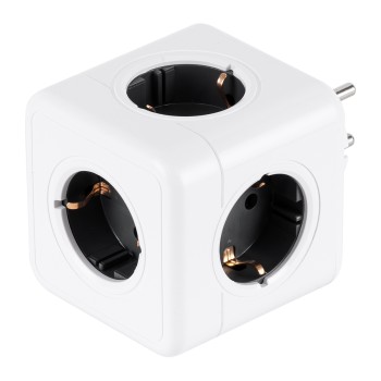 GLOBOSTAR® POWERCUBE 79627 Πολύπριζο 5 Θέσεων με 5 x EU Schuko Πρίζες Ασφαλείας Childproof AC 220-240V 3680W/16A Max Load IP20 - Λευκό & Γκρι - Μ7.5 x Π11.5 x Υ7.5cm GLOBOSTAR® POWERCUBE 79627 Πολύπριζο 5 Θέσεων με 5 x EU Schuko Πρίζες Ασφαλείας Childproof AC 220-240V 3680W/16A Max Load IP20 - Λευκό & Γκρι - Μ7.5 x Π11.5 x Υ7.5cm