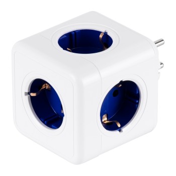 GLOBOSTAR® POWERCUBE 79629 Πολύπριζο 5 Θέσεων με 5 x EU Schuko Πρίζες Ασφαλείας Childproof AC 220-240V 3680W/16A Max Load IP20 - Λευκό & Μπλε - Μ7.5 x Π11.5 x Υ7.5cm GLOBOSTAR® POWERCUBE 79629 Πολύπριζο 5 Θέσεων με 5 x EU Schuko Πρίζες Ασφαλείας Childproof AC 220-240V 3680W/16A Max Load IP20 - Λευκό & Μπλε - Μ7.5 x Π11.5 x Υ7.5cm