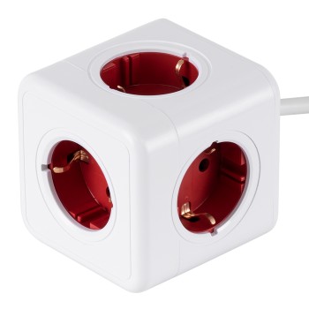 GloboStar® TRAVEL PowerCube PRO Certified 79645 Πολύπριζο 5 Θέσεων με 1.5m Kαλώδιο - 5 Πρίζες Ασφαλείας Childproof EU Schuko AC 220-240V Μ7.5 x Π11.5 x Υ7.5 - Λευκό με Κόκκινο - Max Load 3680W/16A GloboStar® TRAVEL PowerCube PRO Certified 79645 Πολύπριζο 5 Θέσεων με 1.5m Kαλώδιο - 5 Πρίζες Ασφαλείας Childproof EU Schuko AC 220-240V Μ7.5 x Π11.5 x Υ7.5 - Λευκό με Κόκκινο - Max Load 3680W/16A