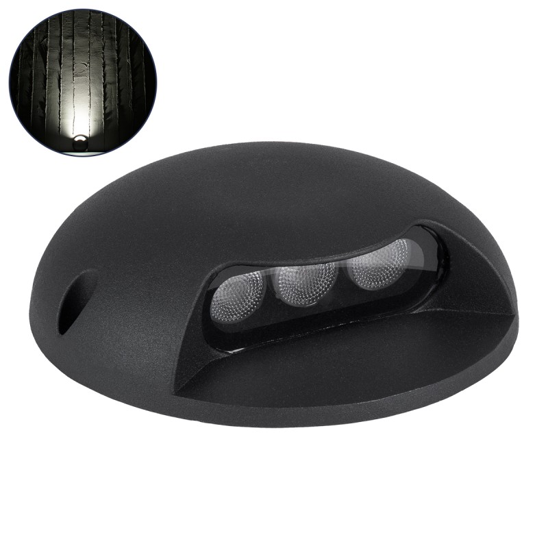 GLOBOSTAR® STEP-LUNA 90617 Αρχιτεκτονικό Φωτιστικό Διαδρόμου/Σκαλοπατιού LED 3W 345lm 10° DC 24V Αδιάβροχο IP65 Φυσικό Λευκό 4500K Dimmable - Μαύρο - Φ12 x Υ3cm - 3 Χρόνια Εγγύηση GLOBOSTAR® STEP-LUNA 90617 Αρχιτεκτονικό Φωτιστικό Διαδρόμου/Σκαλοπατιού LED 3W 345lm 10° DC 24V Αδιάβροχο IP65 Φυσικό Λευκό 4500K Dimmable - Μαύρο - Φ12 x Υ3cm - 3 Χρόνια Εγγύηση
