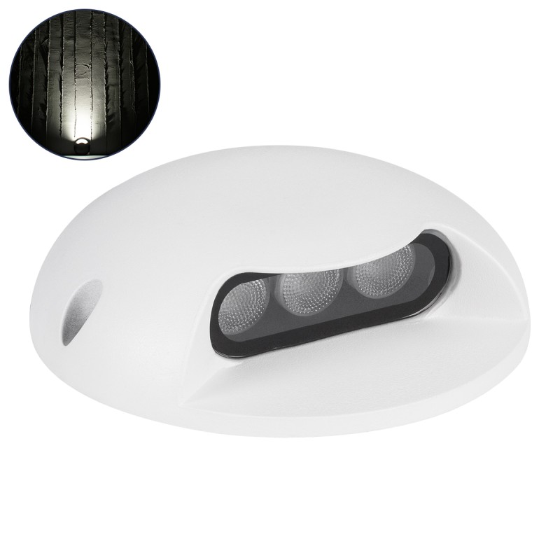 GLOBOSTAR® STEP-LUNA 90620 Αρχιτεκτονικό Φωτιστικό Διαδρόμου/Σκαλοπατιού LED 3W 345lm 10° DC 24V Αδιάβροχο IP65 Φυσικό Λευκό 4500K Dimmable - Λευκό - Φ12 x Υ3cm - 3 Χρόνια Εγγύηση GLOBOSTAR® STEP-LUNA 90620 Αρχιτεκτονικό Φωτιστικό Διαδρόμου/Σκαλοπατιού LED 3W 345lm 10° DC 24V Αδιάβροχο IP65 Φυσικό Λευκό 4500K Dimmable - Λευκό - Φ12 x Υ3cm - 3 Χρόνια Εγγύηση