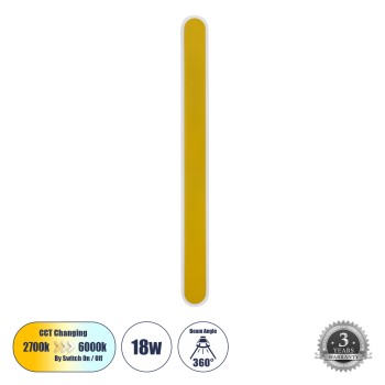 GLOBOSTAR® HOUSTON 61348 Μοντέρνο Φωτιστικό Τοίχου - Απλίκα LED 18W 2160lm 360° AC 220-240V IP20 Ρυθμιζόμενο Λευκό CCT με On/Off 2700K/4500K/6000K - Lumileds SMD Chip - Χρυσό Βούρτσας - Μ6 x Π3 x Υ60cm - 3 Χρόνια Εγγύηση GLOBOSTAR® HOUSTON 61348 Μοντέρνο Φωτιστικό Τοίχου - Απλίκα LED 18W 2160lm 360° AC 220-240V IP20 Ρυθμιζόμενο Λευκό CCT με On/Off 2700K/4500K/6000K - Lumileds SMD Chip - Χρυσό Βούρτσας - Μ6 x Π3 x Υ60cm - 3 Χρόνια Εγγύηση